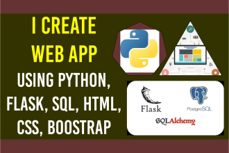 create web app using python, flask, sql, html,css, boostrap