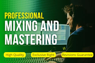 mixing and mastering pop, edm, rock with fast delivery