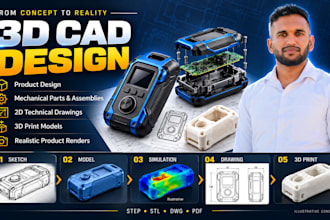 3d cad design, product design, and 3d printing models