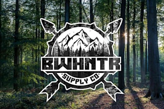 create an adventure, outdoor, camping, mountain, hunting, hiking, travel logo