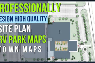 design site plan, rv park maps, town maps, campground maps