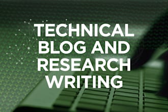 do cybersecurity technical writing and research writings