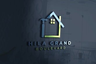 design real estate, handyman, roofing, construction logo