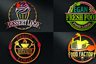 do restaurant bar bbq pizza cafe food logo design