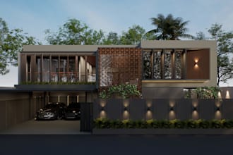 modern house design with facade
