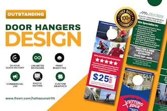 design pressure washing, junk removal, cleaning, flyer, trifold and door hanger