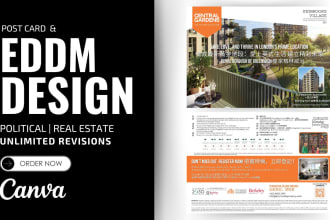 create postcard design, door hanger, eddm postcard design, real estate postcard