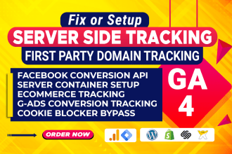 fix or setup ga4 ecommerce server side tracking, facebook capi via GTM