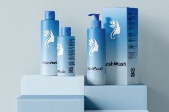 design face wash,skincare cosmetic and custom packaging design