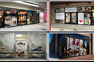 design creative window graphics, shop front, 3d letter signage for you