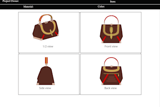 create techpacks and topnotch designs for bags,back pack, tote, purse
