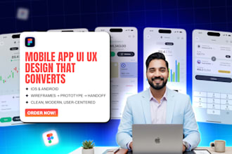 design mobile app UI UX for ios and android in figma for startups and businesses