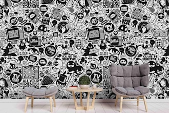 create pop art graffiti doodle wall or any type of art design