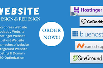 create wordpress website on hostinger, godaddy, bluehost, namecheap, siteground