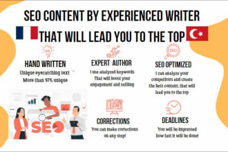 write SEO content for your website in turkish or french