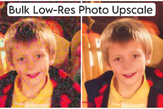 do bulk 50 photos upscale, enhance, restore quality