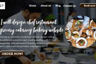 design chef, restaurant, grocery, catering, bakery website