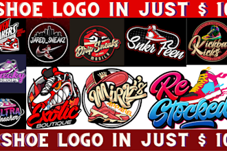 design footwear shoe vector logo for your shoe brand, sneaker store or business