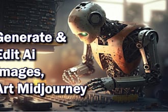 generate  and edit ai images art by using midjourney