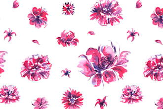 seamless pattern design, floral watercolor pattern for printing