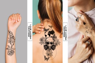 create a custom line work tattoo design for you