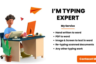 transcribe or retype PDF, transcript images in 15 hours
