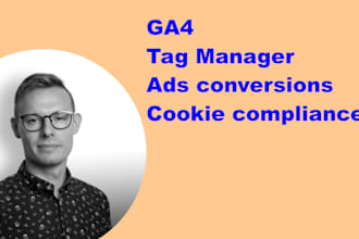 setup google analytics 4, ga4, tag manager, ads conversions see intro offer