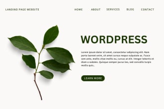 custom landing page wordpress website, and blog website
