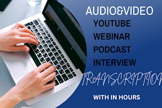 do english audio, transcription and transcibe videos