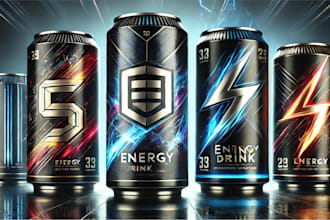 do beer, whiskey, soda, energy drink, and juice label design