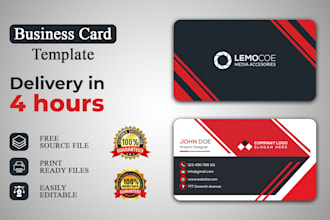 create minimal, luxury, unique or professional business card within 4h