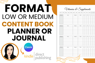 format your amazon KDP planner or journal in canva