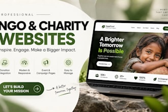 design non profit website for charity, donations, ngo website design figma ui ux