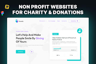 design non profit website for charity, donations, ngo website design figma ui ux