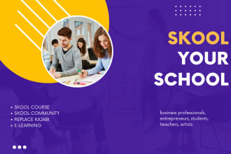 setup skool community, online course,circle learning, kajabi