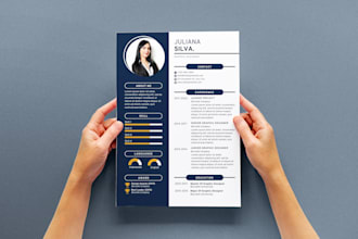 make a professional resume design or modern cv template