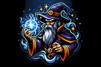 design awesome wizard spell esport mascot logo design for you