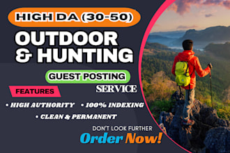 do da 50 outdoor, hunting and camping guest posts  with do follow backlinks