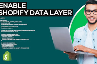 set up shopify website ga4 schema data layer enabled by GTM