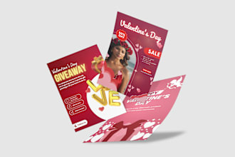 design valentines day sale, ads post design for your business, social media