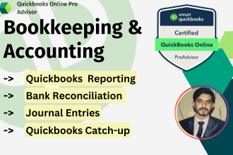 do cleanup, monthly bookkeeping and bank reconciliations, quickbooks