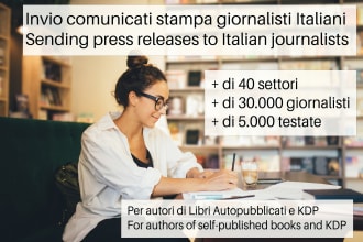 submit press releases for self published KDP books to italian journalists