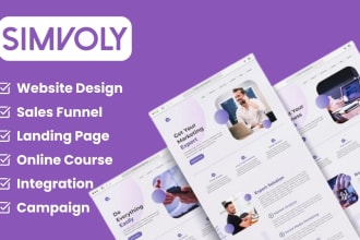 build simvoly landing page website sales funnels online course