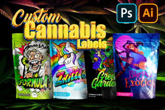 design weed cbd mylar bags, cannabis labels and pouches within 24 hours