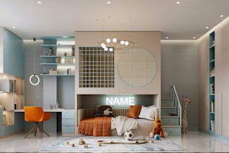 design kids room interior, kids bedroom and nursery
