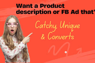 do product descriptions copywriting for amazon, shopify, ebay