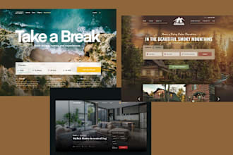design short term rental website , vacation, airbnb , hotel website with booking