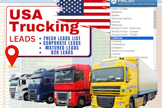 provide 1200 fresh trucking lead list from carrier database
