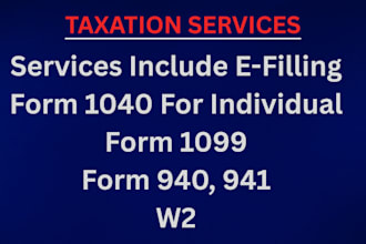 prepare and e file USA tax returns 1099, 941, w2