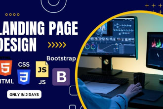 create static website or single page or landing page using HTML CSS js bootstrap